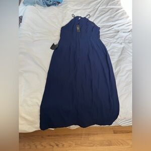 Lulu's Deep Blue Sleeveless Maxi Dress